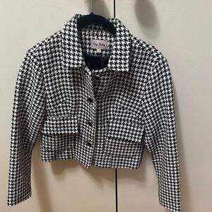Cry Baby Black and White Houndstooth Blazer